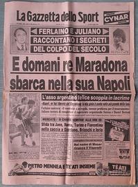 Giornale Maradona Gazzetta Arrivo a Napoli 1984