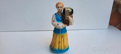 Statuetta vintage ucraina dipinta a mano, bottigli