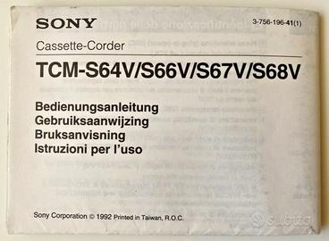 Sony TCM-S64V/S66V/S67V/S68V manuale istruzioni