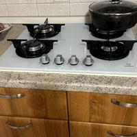 Piano Cottura Indesit 4 Fuochi A Gas Vetro Bianco