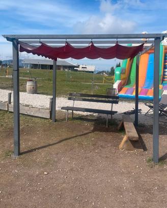 Pergola gazebo con tenda 2,80x2,80 mt