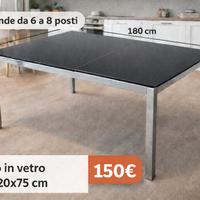 Tavolo in vetro allungabile 180x120 6 - 8 posti