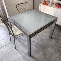 Tavolo vetro quadrato estensibile + 6 sedie