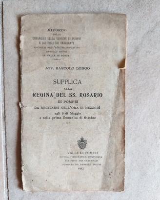 Supplica Madonna di Pompei 1913 originale Bartolo 