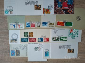 55 cartoline/C.P./buste con annulli tematici 