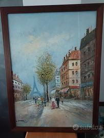 Quadro Parigino Vintage - P. Renard - Scena Urbana