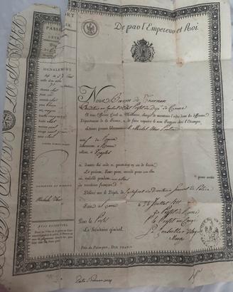 Autentico passaporto Napoleonico 1811 -12