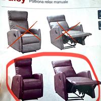 Poltrona relax manuale in similpelle col. bordeaux