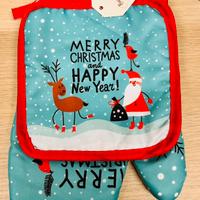 Set guanto forno e presina Merry Christmas