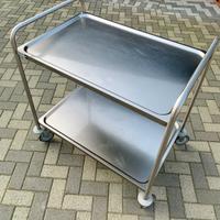 CARRELLO ACCIAIO INOX con ruote