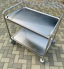 CARRELLO ACCIAIO INOX con ruote