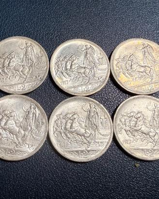 MONETE 2 LIRE QUADRIGA BRIOSA 1917