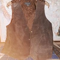 Gilet in stile western in pelle