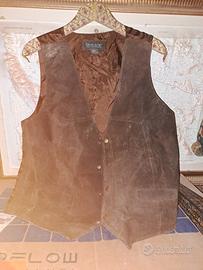 Gilet in stile western in pelle