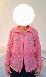 Giacca a vento cappuccio Versace Sport rosa, tg 42