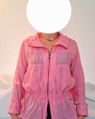 Giacca a vento cappuccio Versace Sport rosa, tg 42