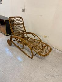 Chaise longue in bambù anni ‘70