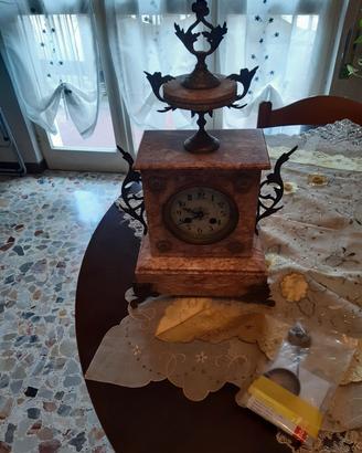 Orologio da Camino in Marmo Rosa