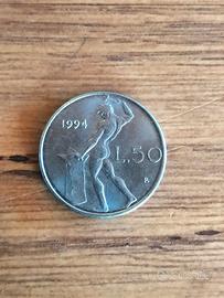 Moneta Repubblica Italiana In Lire, 50 Lire 1994
