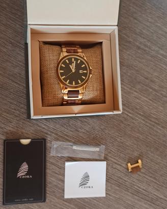 orologio uomo acciaio e Legno 