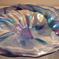 Centrotavola vassoio in vetro artigianale