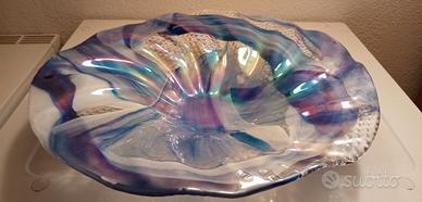 Centrotavola vassoio in vetro artigianale