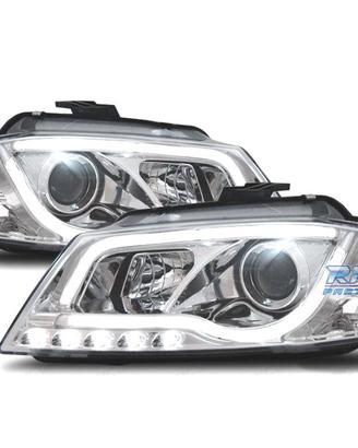 FARI AUDI A3 8P 08-12 LUCE DIURNA A TUBO FONDO CRO