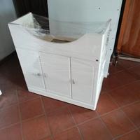 mobile bagno a terra bianco lucido