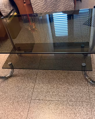 Tavolino da salotto in vetro fumè