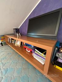 Letto con libreria integrata in legno