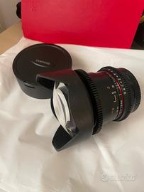 Obbiettivo  Samyang 14mm cine x Canon