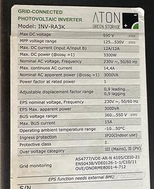 Inverter Aton 3kw 48v grid/isola
