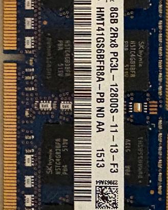 Banco RAM 8 GB SK HYNIX 2RX8 PC3L 12800S
