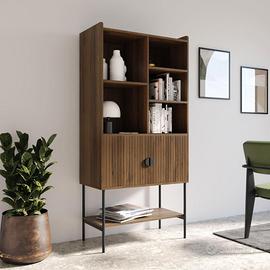 Credenza con 2 ante soft close noce cannettato