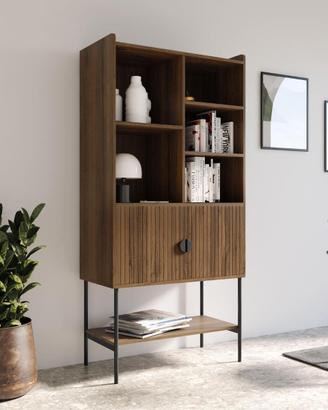 Credenza con 2 ante soft close noce cannettato