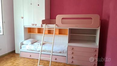 cameretta a ponte/a castello completa- Rosa e bian