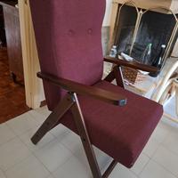 Poltrona legno reclinabile tessuto