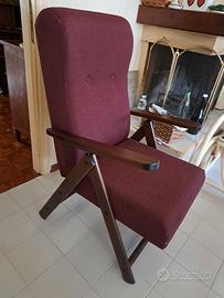 Poltrona legno reclinabile tessuto