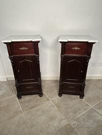 Antica Coppia Di Comodini Siciliani In Legno