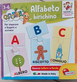 Gioco Puzzle lettere Alfabeto Birichino