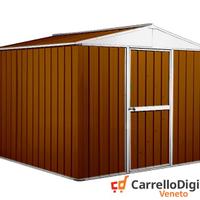 Box porta attrezzi lamiera 276x260 legno scuro