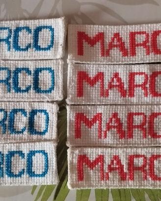 8 etichette nome ricamato MARCO