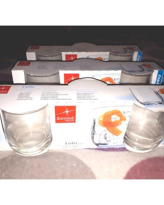 “Bormioli Loto” in vetro, 3 set da 3 bicchieri vin