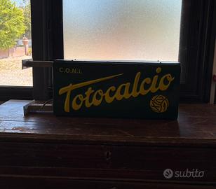 Insegna luminosa vintage Totocalcio CONI originale