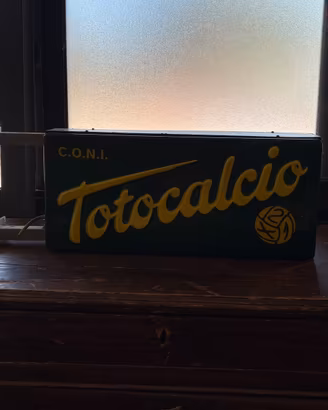 Insegna luminosa vintage Totocalcio CONI originale
