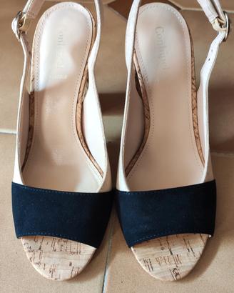 sandali n.37 combipel scamosciat in sughero