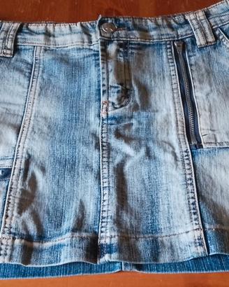 Minigonna in jeans con zip