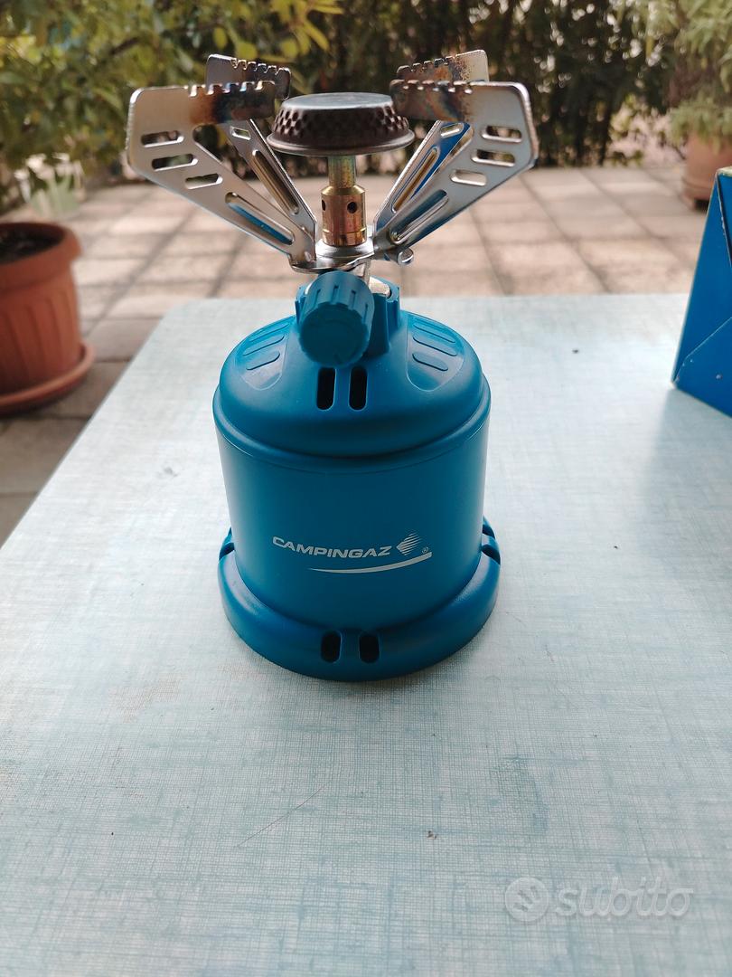 Fornello a gas da campeggio, a 2 fuochi, portatile, con piastra per barbecue per esterni e interni