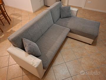 Divano letto angolare con vano contenitore