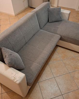 Divano letto angolare con vano contenitore